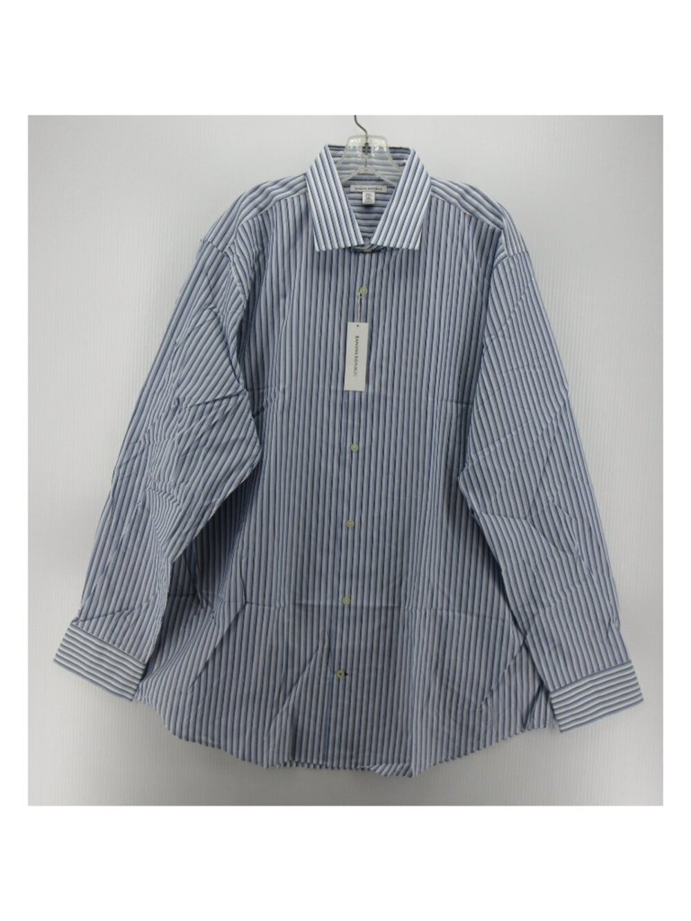 VINTAGE Banana Republic Shirt XXL Tall Button Up Striped Y2K Woven NEW